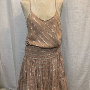 CURRENT AIR Large spaghetti strap top with matching mini skirt